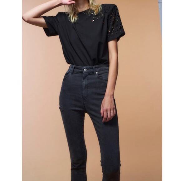 Ser.O.Ya Maya High Rise Distressed Stretch Skinny Jeans in Ash Size 26 NWT - Picture 2 of 11